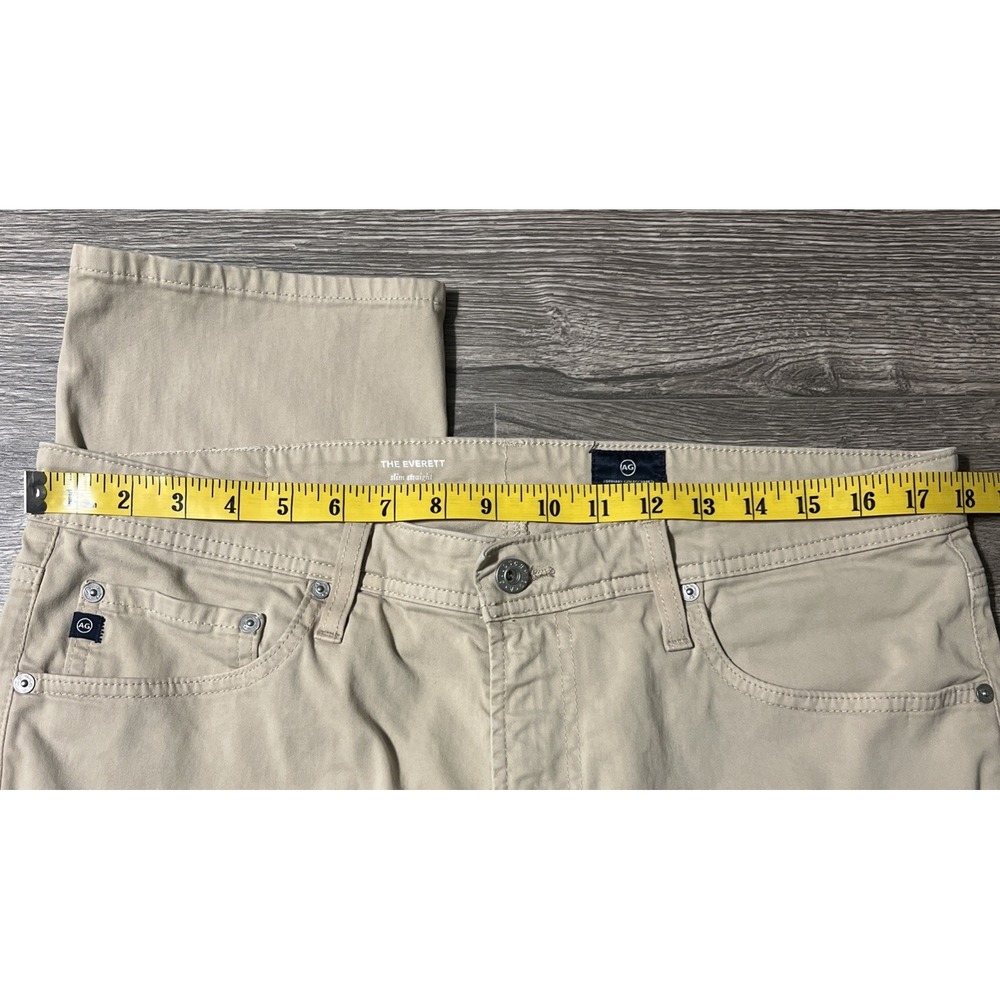 Adriano Goldschmied The Everett Slim Straight Tan Khaki Pants Size 34x32 (36x33) - Picture 6 of 12